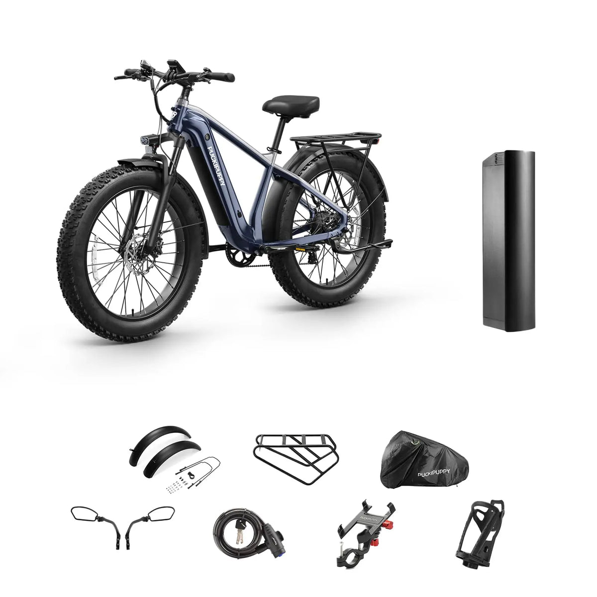 PUCKIPUPPY Beagle II Electric Bike for Adults 960W Peak 48V 15AH Ebike with Luxury Accessory Pack and Extra 15Ah Battery