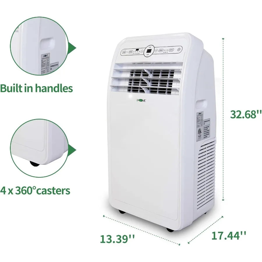 12000 BTU Portable Air Conditioner with Heater for up to 400 Sq. Ft White Portable AC Unit with Dehumidifier Fan Cools and Heat