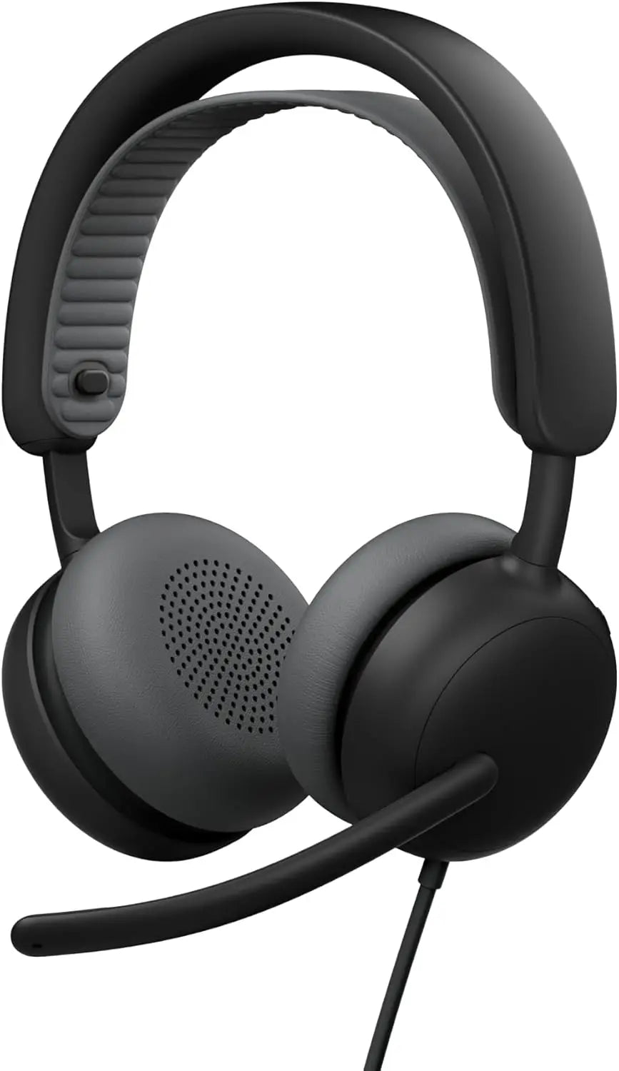 Noise-Canceling Wired Headset with Adaptive ANC, USB-C Adapter - Black