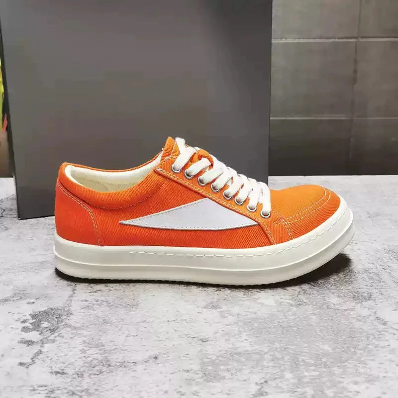 2026 Unisex Thick Sole Leather Sneakers Black White Lace-Up Dark Street Style High Fashion Casual Skate Shoes Premium Quality