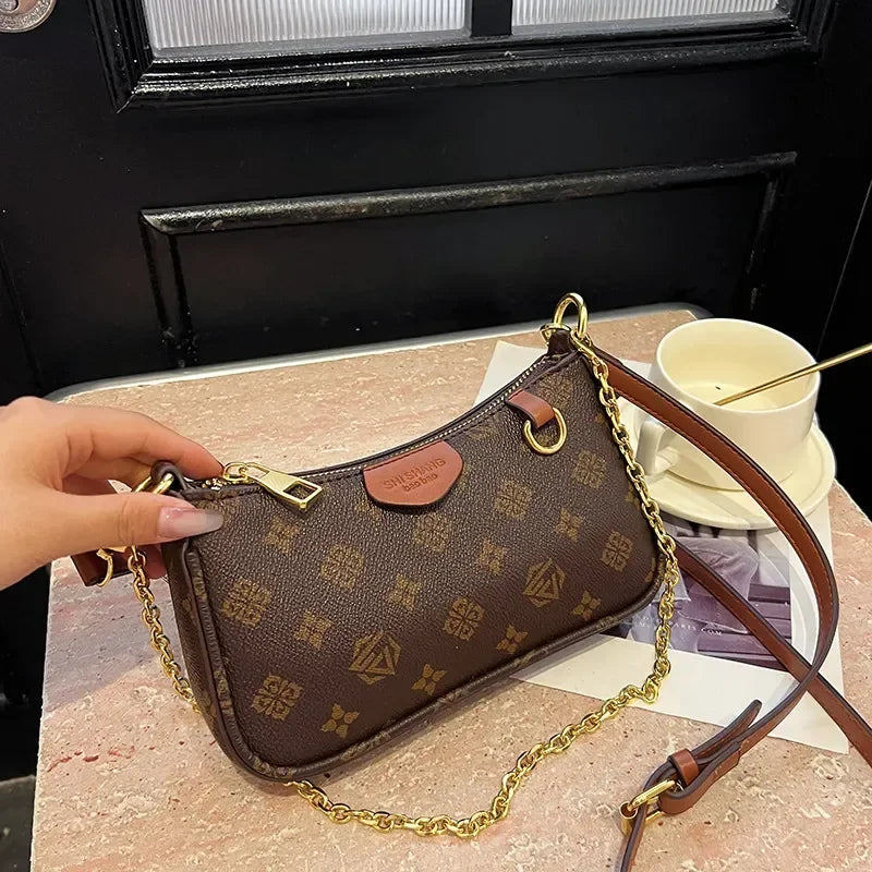 Designer 2025 Shoulder Crossbody Bag High Quality Women's handbag Purse Brown Leather Classic Chain bag Evening Bags