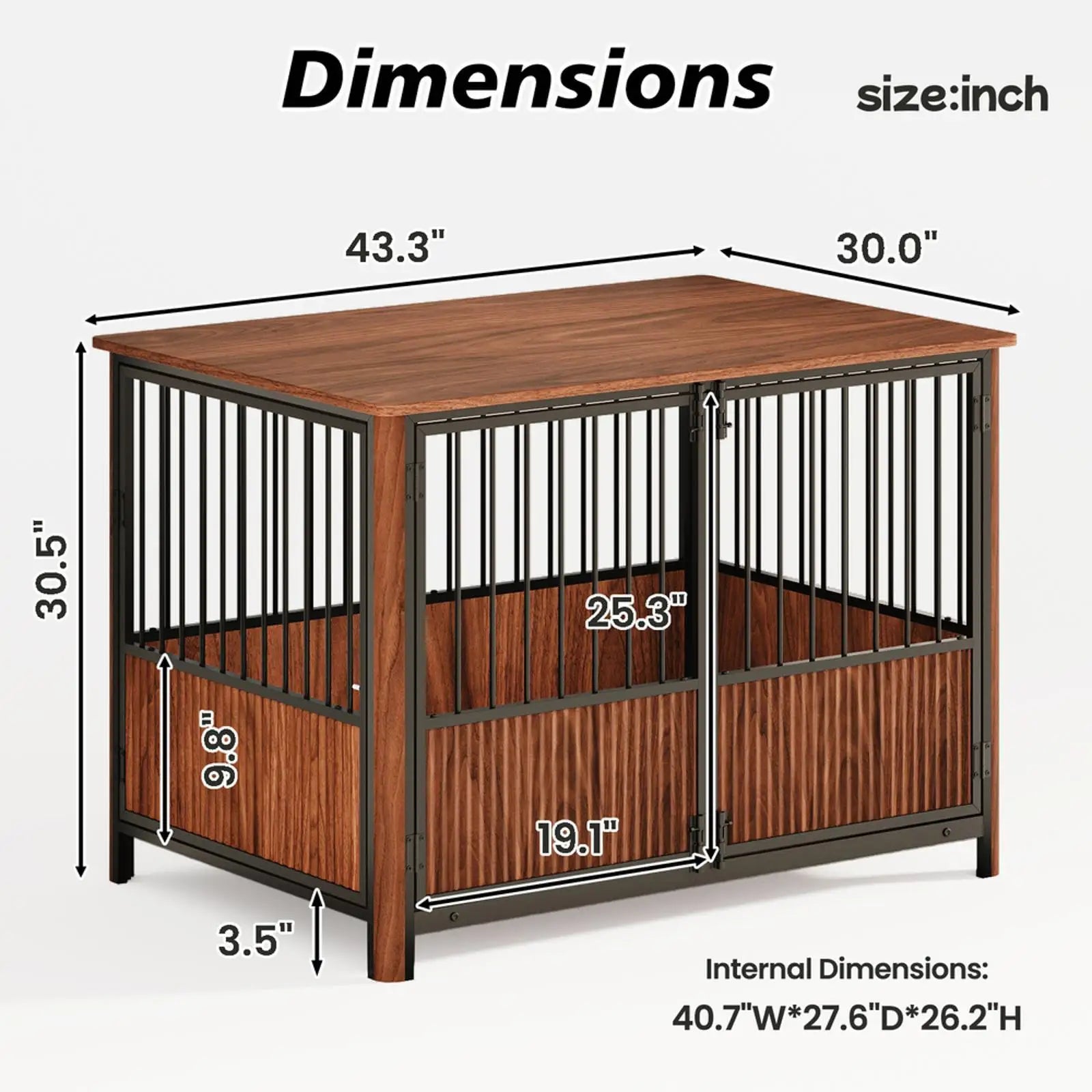 Pens Hutches Walnut Furniture Dog Cage Large Medium Pet House Decorative Indoor Crate Table for Bedroom