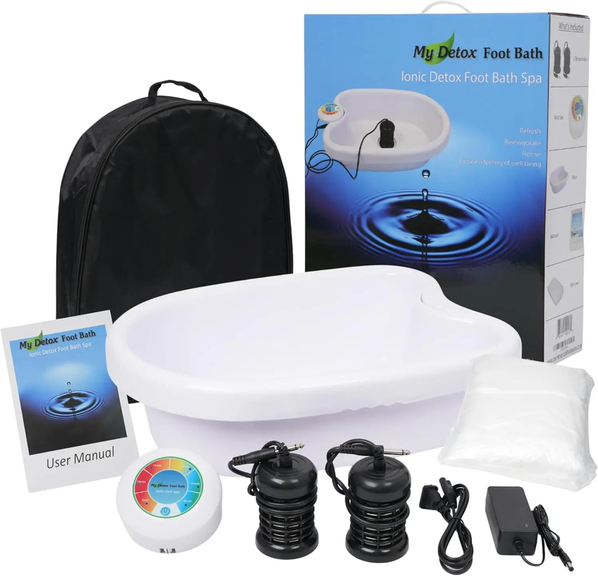Premium Ion Foot Spa Detox Machine with Basin, 2 Arrays & Accessories for Home Wellness