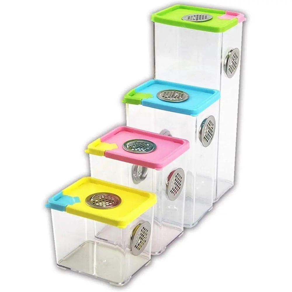 Acrylic Reptile and Amphibian Habitat with Metal Ventilation for Breeding and Living, Colorful Transparent Enclosure
