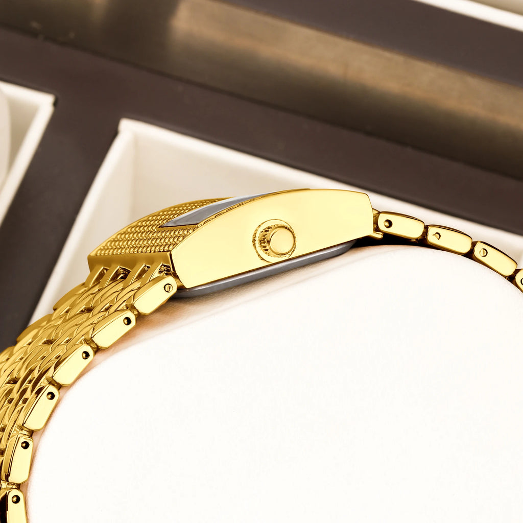 YaLaLuSi Women's Quartz Watch Sculpted Gold Color Elegant Gorgeous Style With Box Watch Remover 2026 Hot New Ion Plating