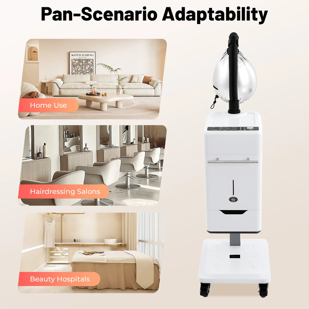 6-Mode Nano Hair Steamer Machine with LCD Display, 33.82oz Removable Water Tank for Barber Store Hairdressing Beauty Salon 110V