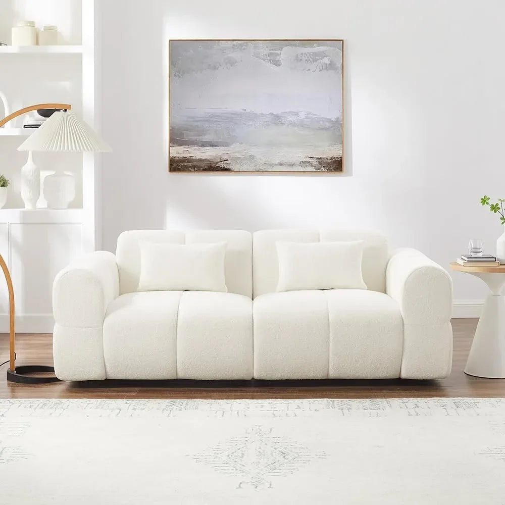 80\" Oversized Boucle Sofa Couch Modern Deep Seat Love Seat Mid-Century Cloud Couch for Living Room ComfortableCustomized