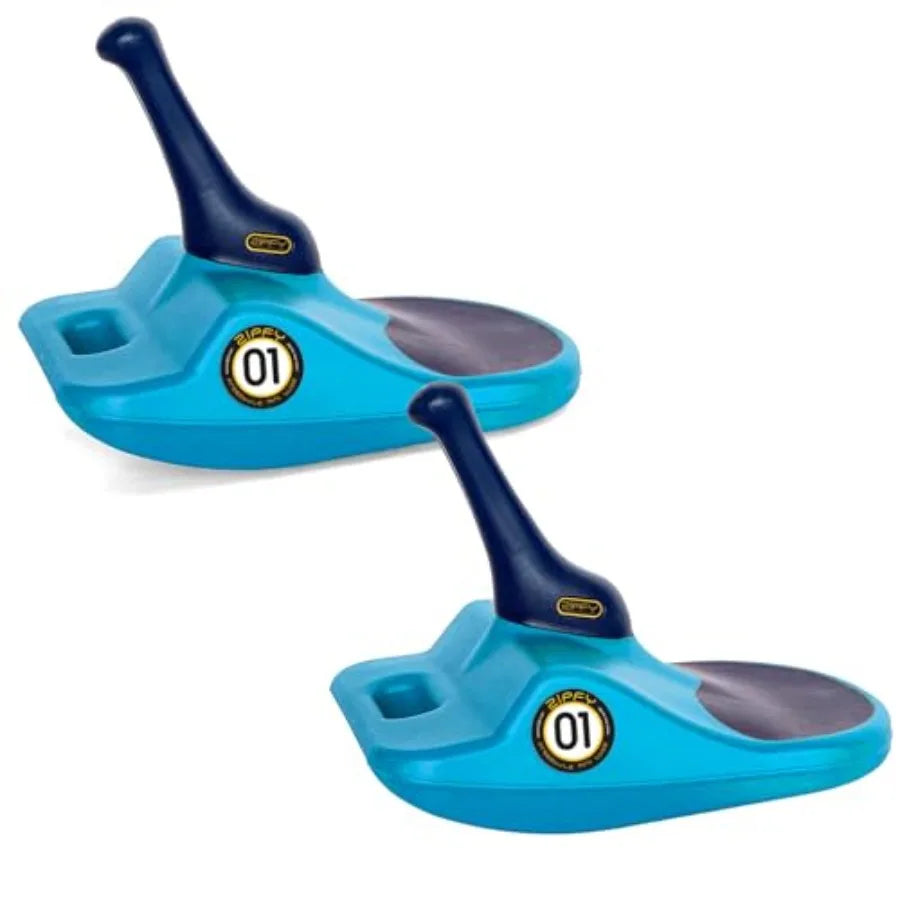 Freestyle Mini Luge Snow Sled – Made in USA – Lightweight Steerable Sit-Down Racer (Aqua Blue, 2 Pack)