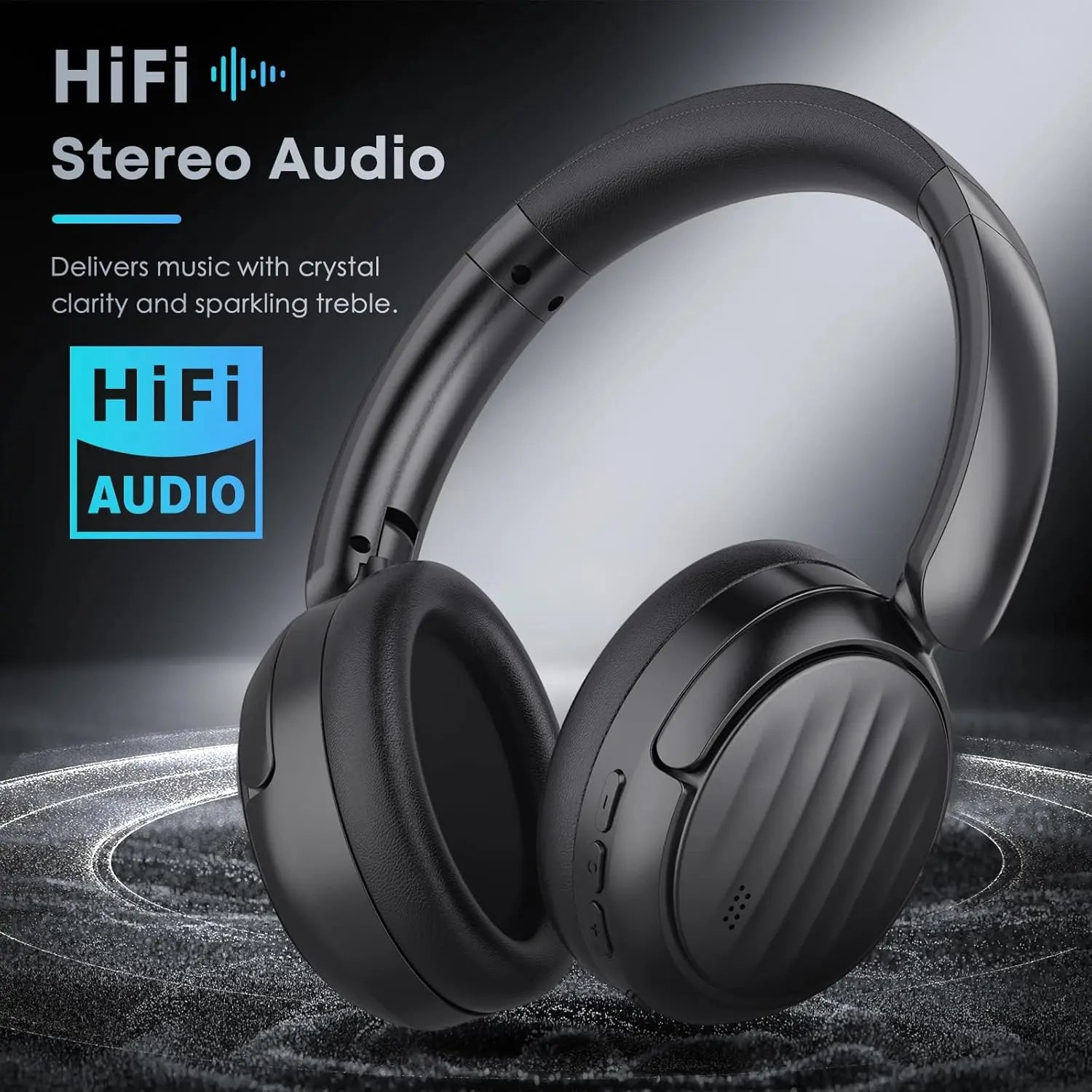 Active Noise Cancelling Wireless Over-Ear Bluetooth Headphones for Sports and Travel