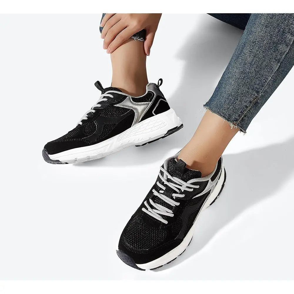 Women's Platform Chunky Fashion Sneakers Mesh Casual Running Tennis Workout Sport Work Trendy Athletic Walking Shoes