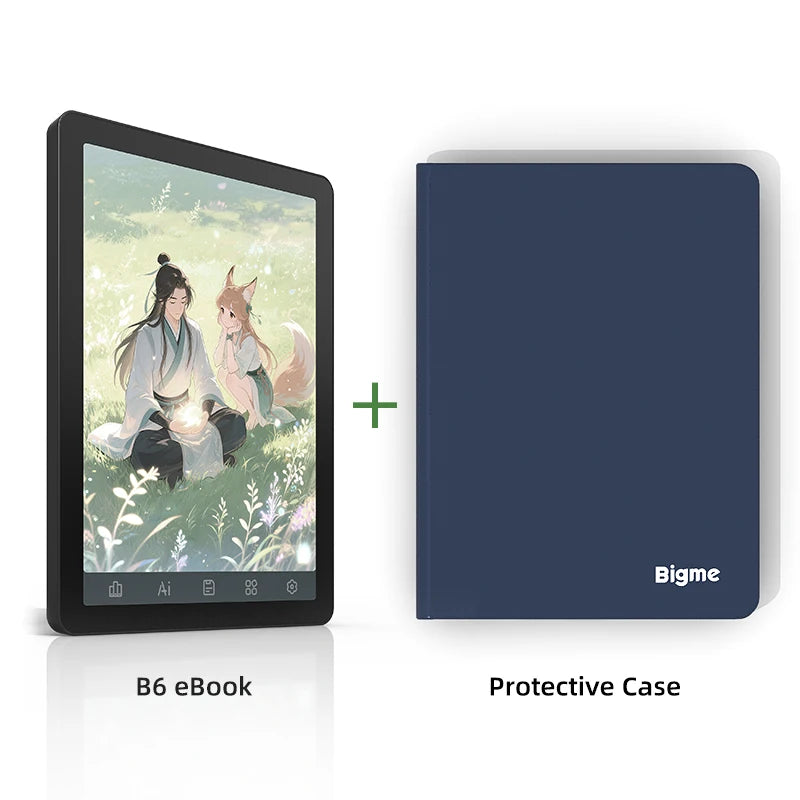 Bigme B6 ebook reader, 6'' color e-ink Electronic book, 36-level front light, Android 14 OS, paper-like ereader Eye-Protecting