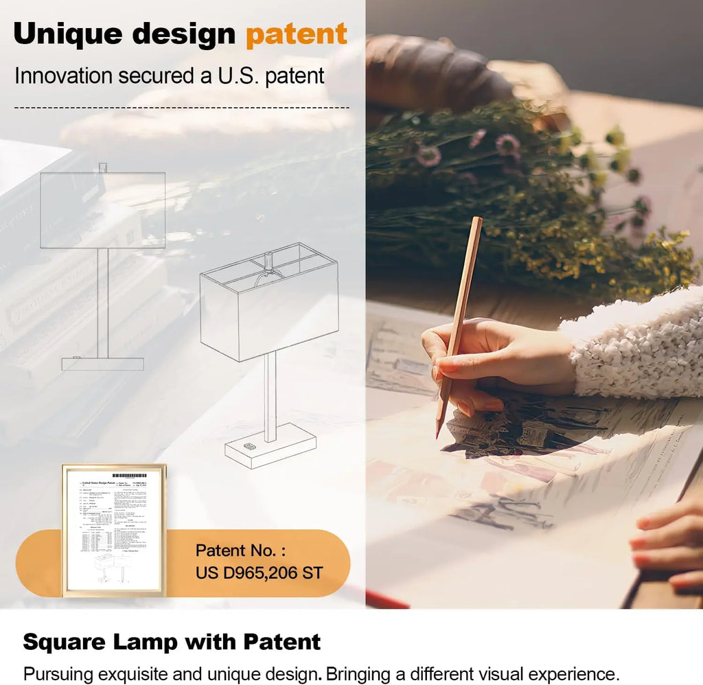 Set of 2 Dimmable Touch Bedside Lamps with USB Ports, AC Outlet, and LED Bulbs for Bedroom or Office