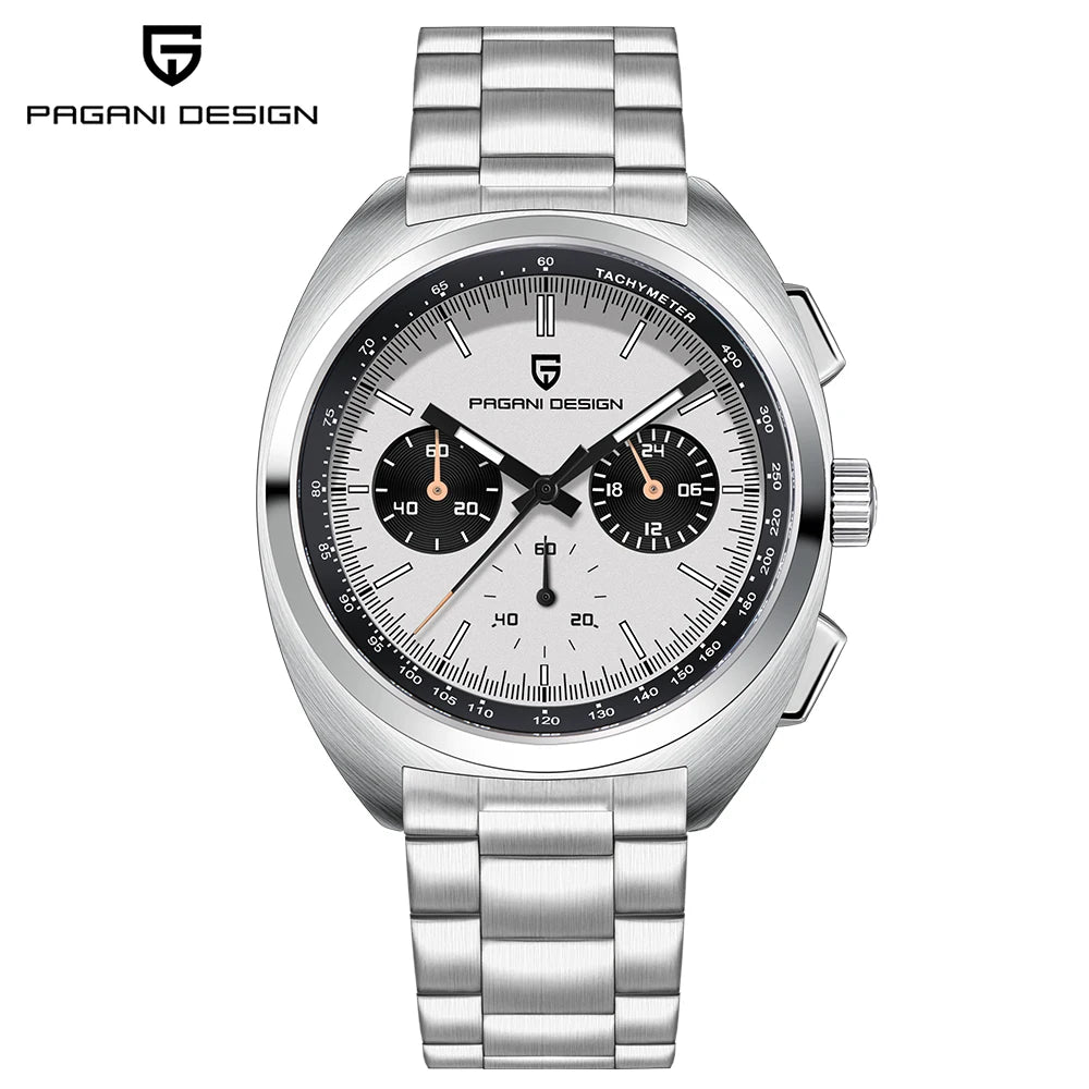 PAGANI DESIGN 2026 New Vibrant Yellow Men Watches Luxury Quartz Wrist Watch For Men Sapphire Speed Chronograph Retro Dial Clock
