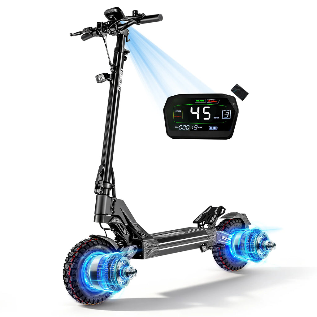 Dual 4000W Motor Electric Scooter for Adults 45MPH Fast E-Scooter 60V 27Ah 11" Off-Road Vacuum Tires 330lbs Heavy Duty