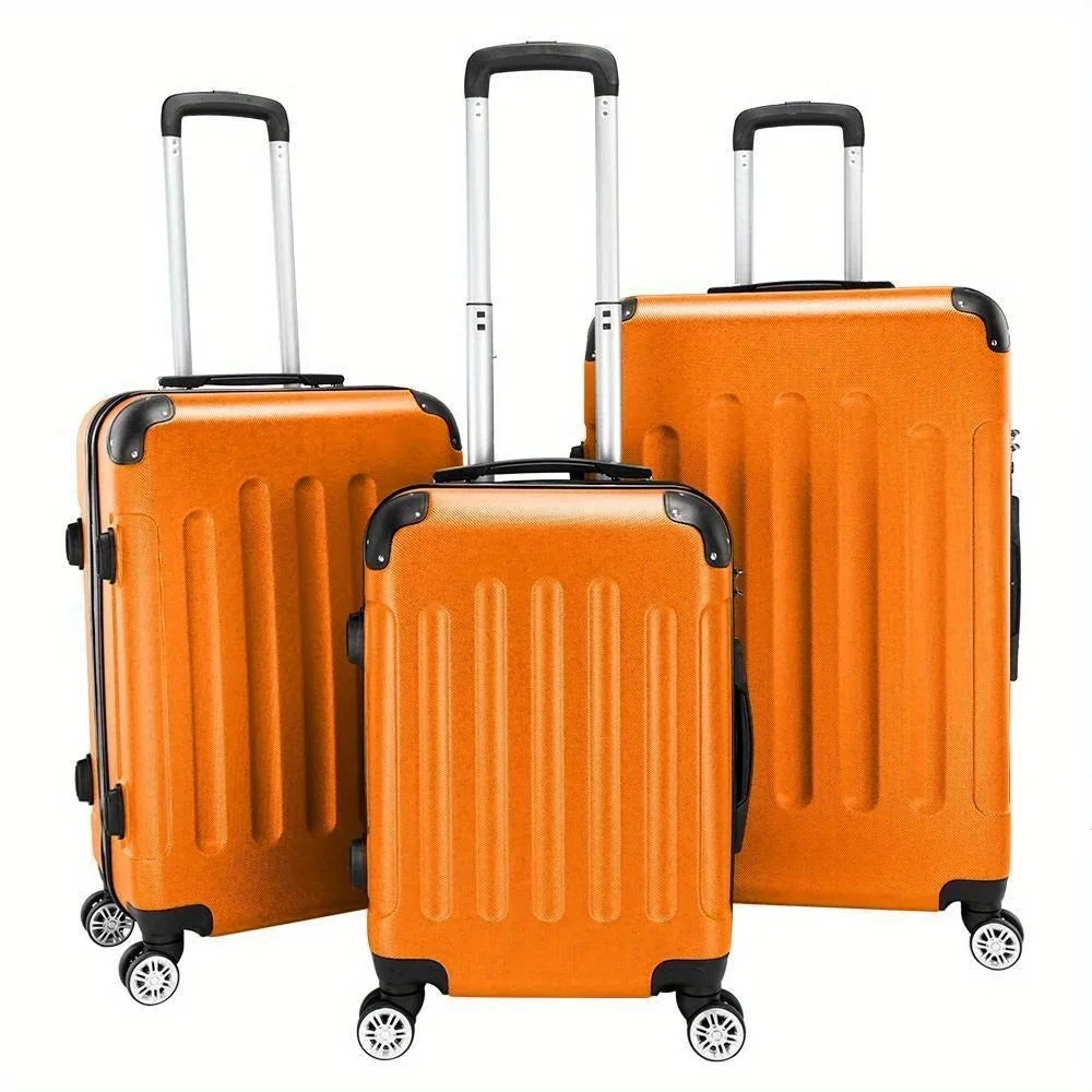 Durable 3-piece ABS pull rod rotating suitcase 20 "/24" /28 "hard shell suitcase