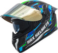 Obsidian Full Face Dual Visor Adult Motorcycle Helmet for Motorbike Street Bike with Pinlock Ready DOT Approved (Blaze Blue XL)