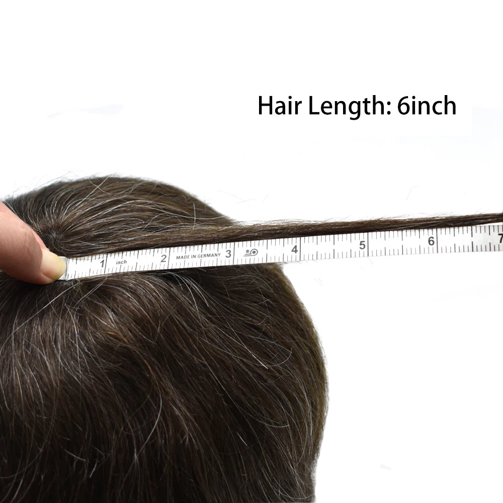 Mens Toupee Full Poly 0.10mm Injection Pu Human Hair System Hairpieces Male Hair Prosthesis Male Wig for Hair Loss Solution