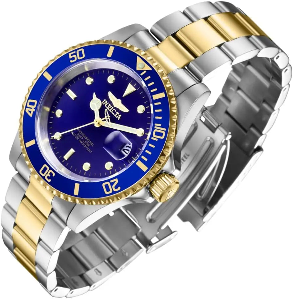 Men's Pro Diver Quartz Watch with Stainless Steel Strap, Water-Resistant Timepiece for Active Lifestyles