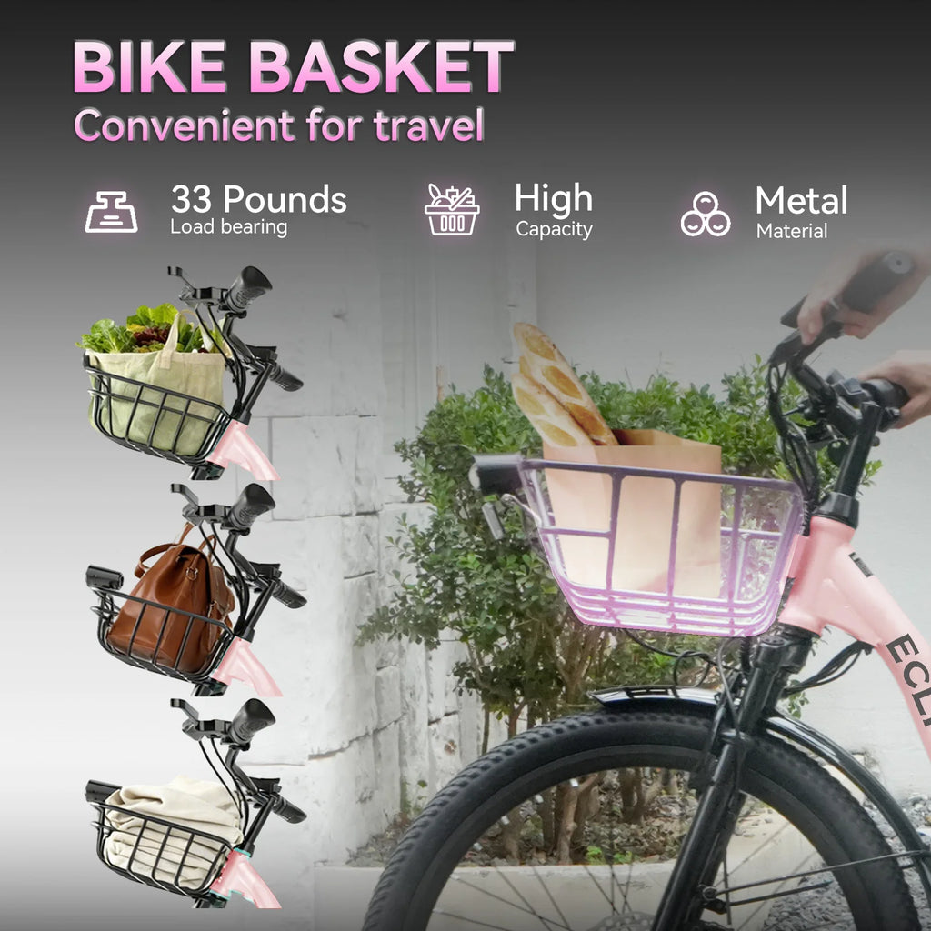 24'' Electric Bike for Adults, Peak 1000W Motor 28MPH, 624WH Battery 75Miles, Step Through City Cruiser Ebike, Commuter E Bike