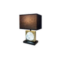 22"H GOLD SQUARE W/ BLACK SHADE CRYSTAL CENTERPIECE WITH NIGHT LIGHT, USB Port + Power  Outlet