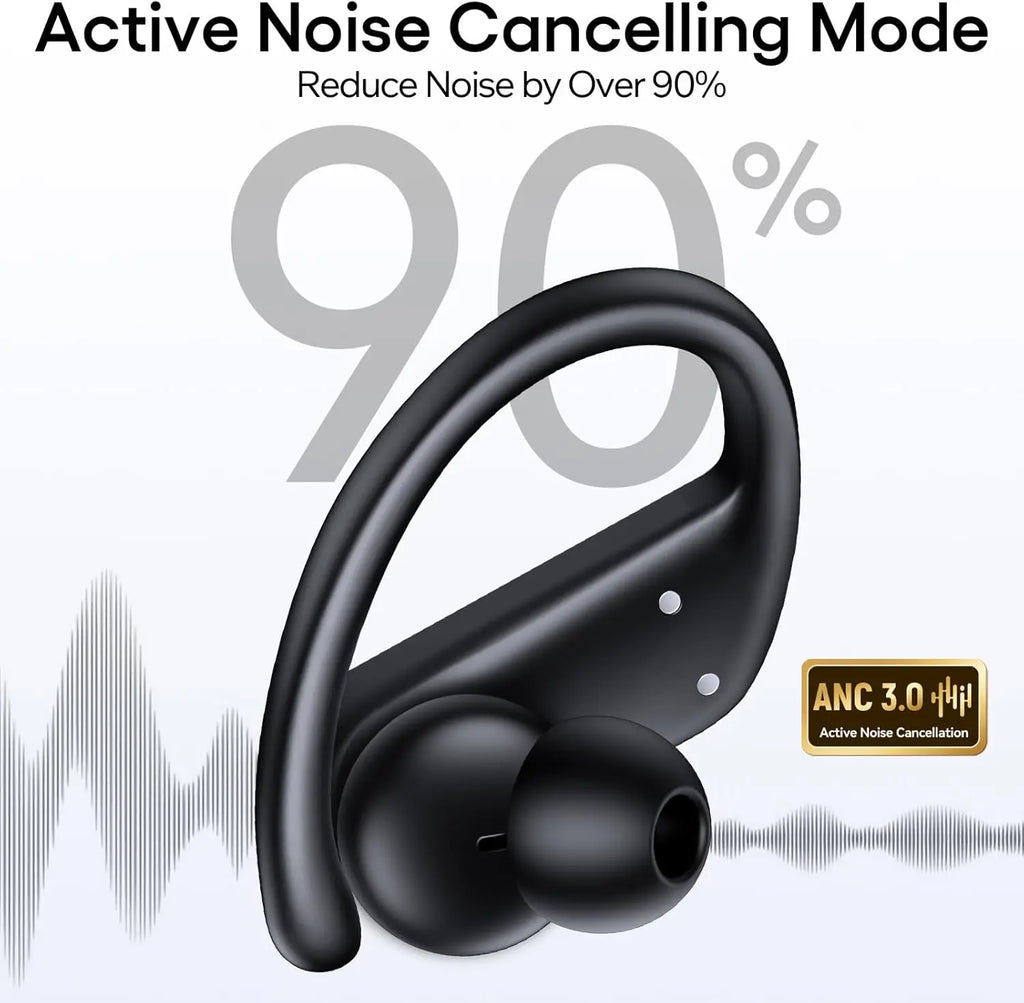 Hybrid ANC Wireless Earbuds, 80H Playtime, Hi-Res Audio, Transparency Mode, IPX7 Waterproof for Sports Travel