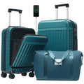 3PCS Front Opening Hardside Expandable Luggage Set Carry on Suitcase USB Port TSA Lock Spinner Wheels & Handle Bag
