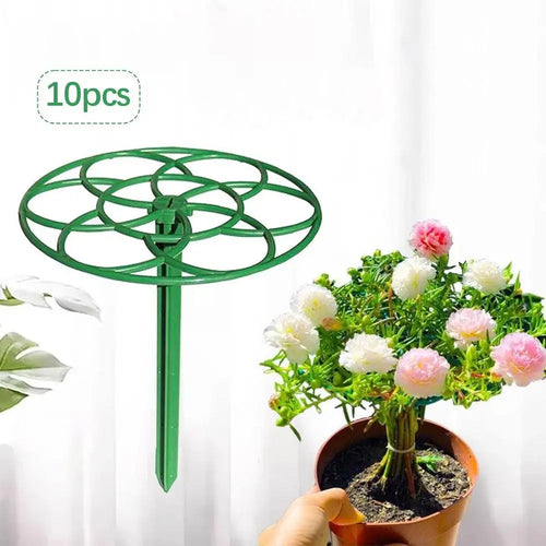10-Piece Plant Support Grids for Indoor Gardening - Large Flower Cage Stakes for Roses and Home Plants