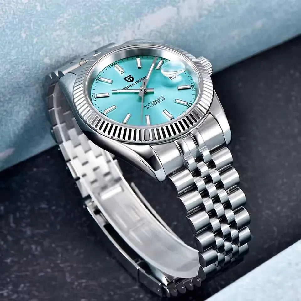 PAGANI DESIGN 42MM sky blue Men Watch Top Brand Luxury Automatic Watch Stainless Steel Waterproof Mechanical Watches For Men