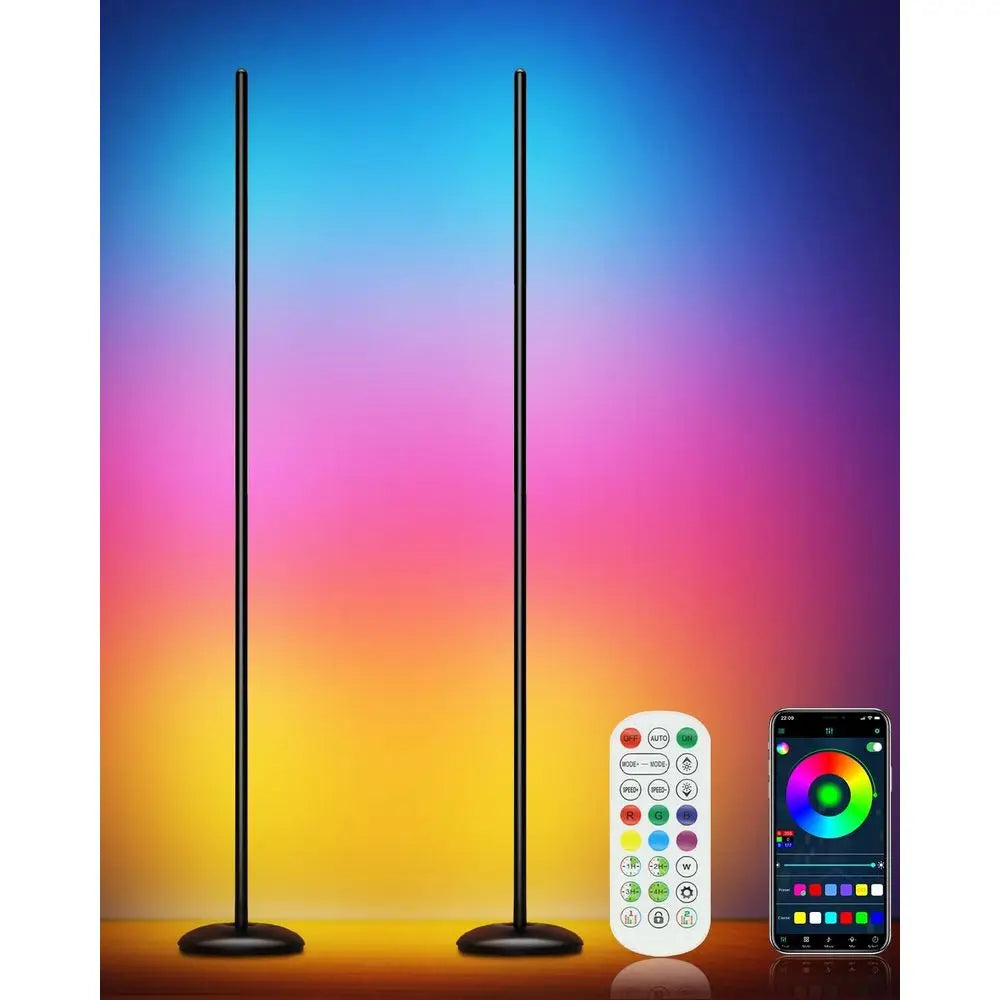 Vexinat loor Lamp - 2 Pack LED Lamp with App/Remote/Button Control, Smart LED loor Lamp with Music Sync and 16 Million Col, Colo