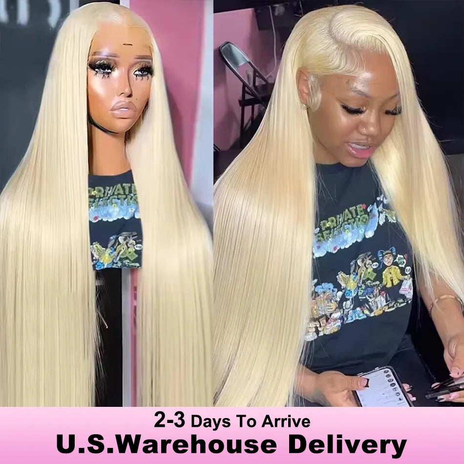 40 50 Inch Blonde 613 Hd Lace Frontal Wig 13x6 Straight Human Hair Wigs Brazilian Colored Lace Front 100% Human Hair For Women