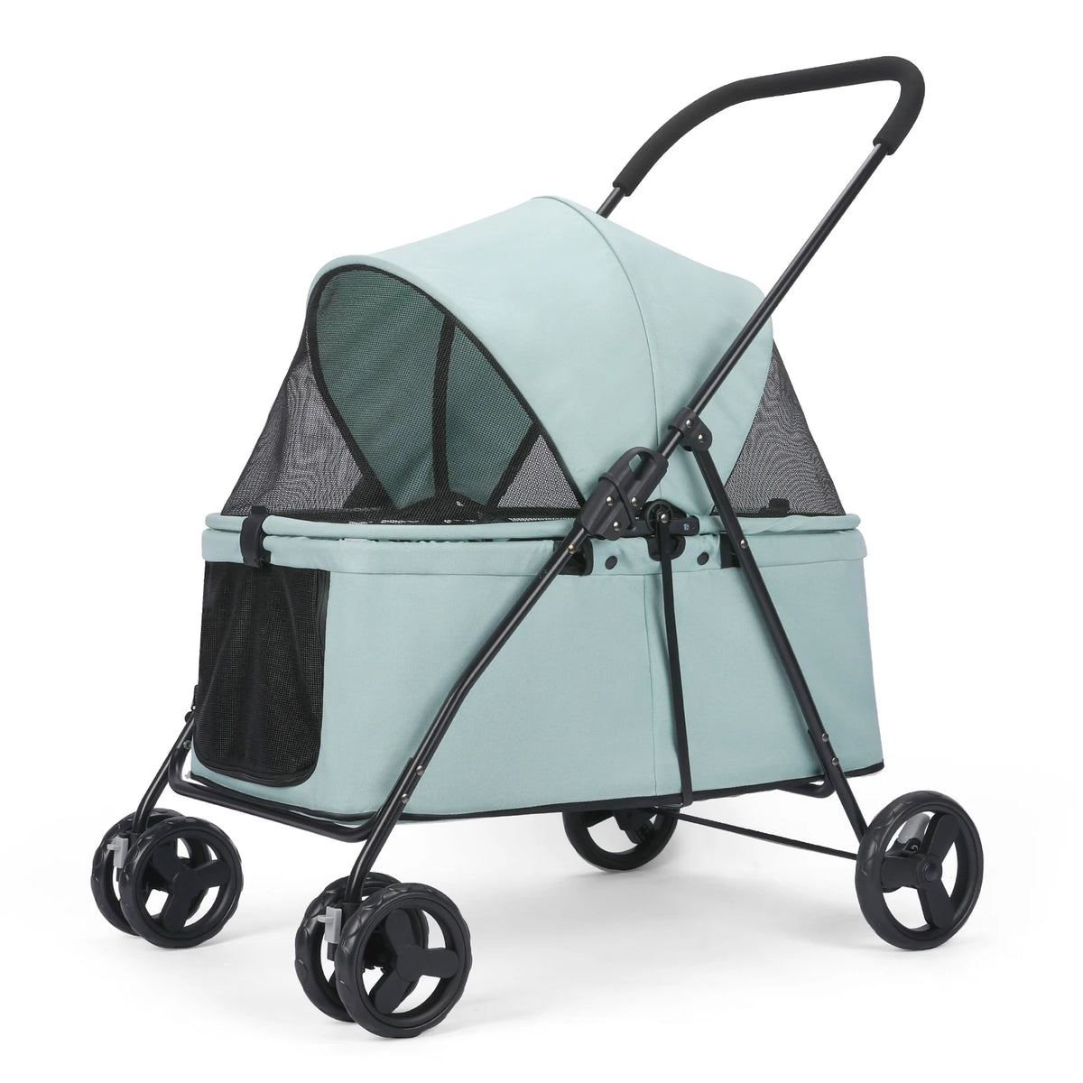 Wedyvko Luxury 80 lbs  Pet Stroller 4 Wheels Dark Grey Dog Puppy Stroller Rotate with Brakes for Small Medium Dog