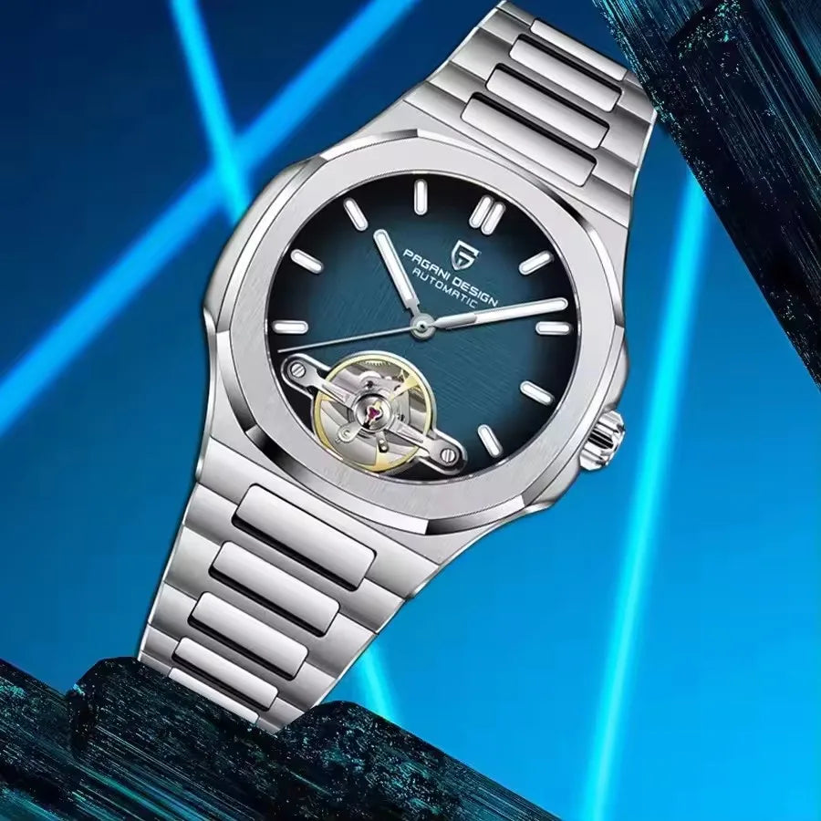 PAGANI DESIGN New Mechanical Tourbillon Automatic Men watch Sapphire 316L All Steel Clock Japan Movt Double Texture Luxury Watch