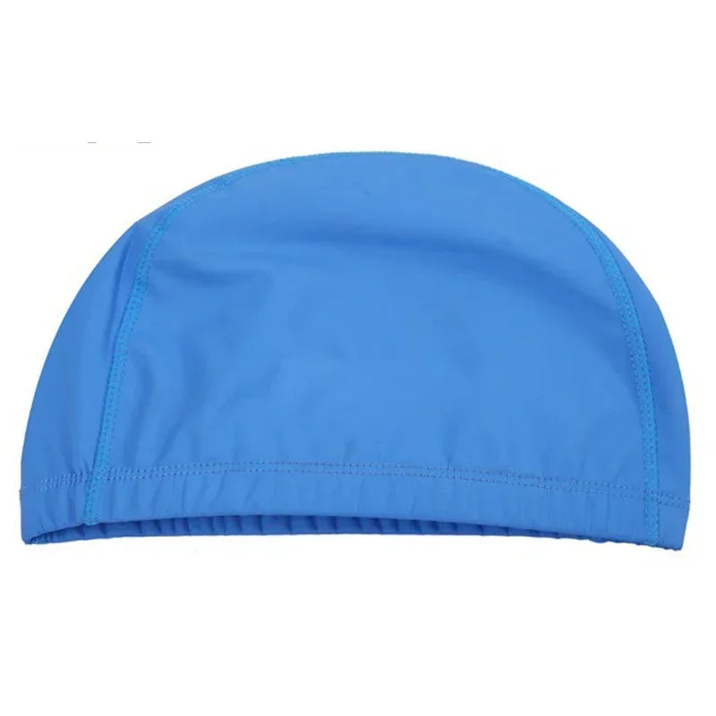 Hat Plus Size for Men & Women Adults NewWaterproof PU Fabric Protect Ears Long Hair Water Sport Swim Pool Swimming Bathing Caps