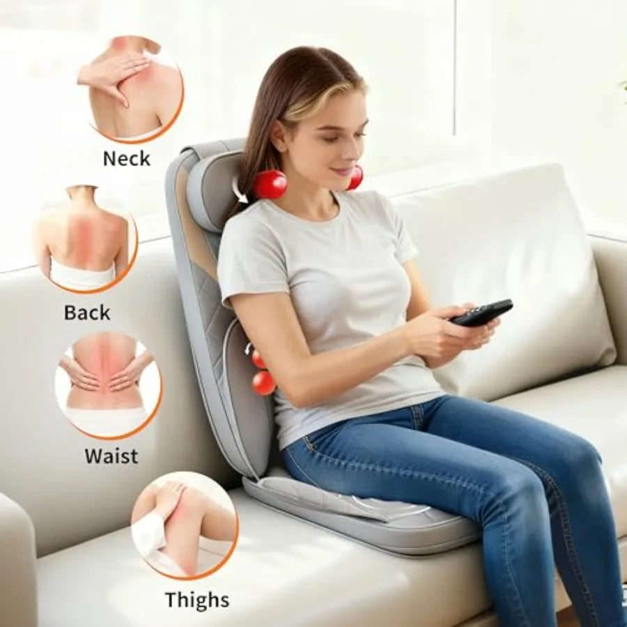 Shiatsu Neck and Back Massager with Heat for Pain Relief Deep Tissue Back Massager for Chair Adjustable Neck Massage with 20 Kn