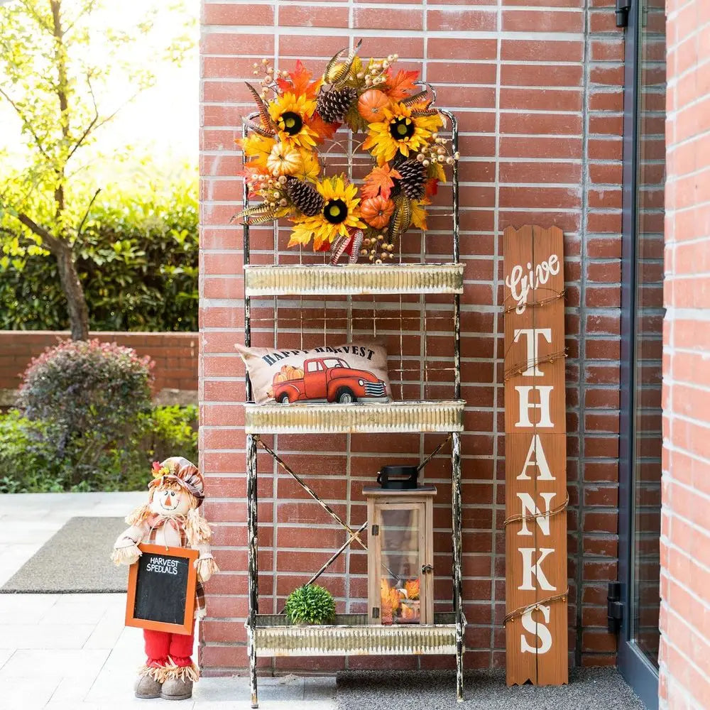 68-Inch Tall 3-Tier Metal Garden Planter Stand - Indoor/Outdoor Storage Rack for Plants and Decor