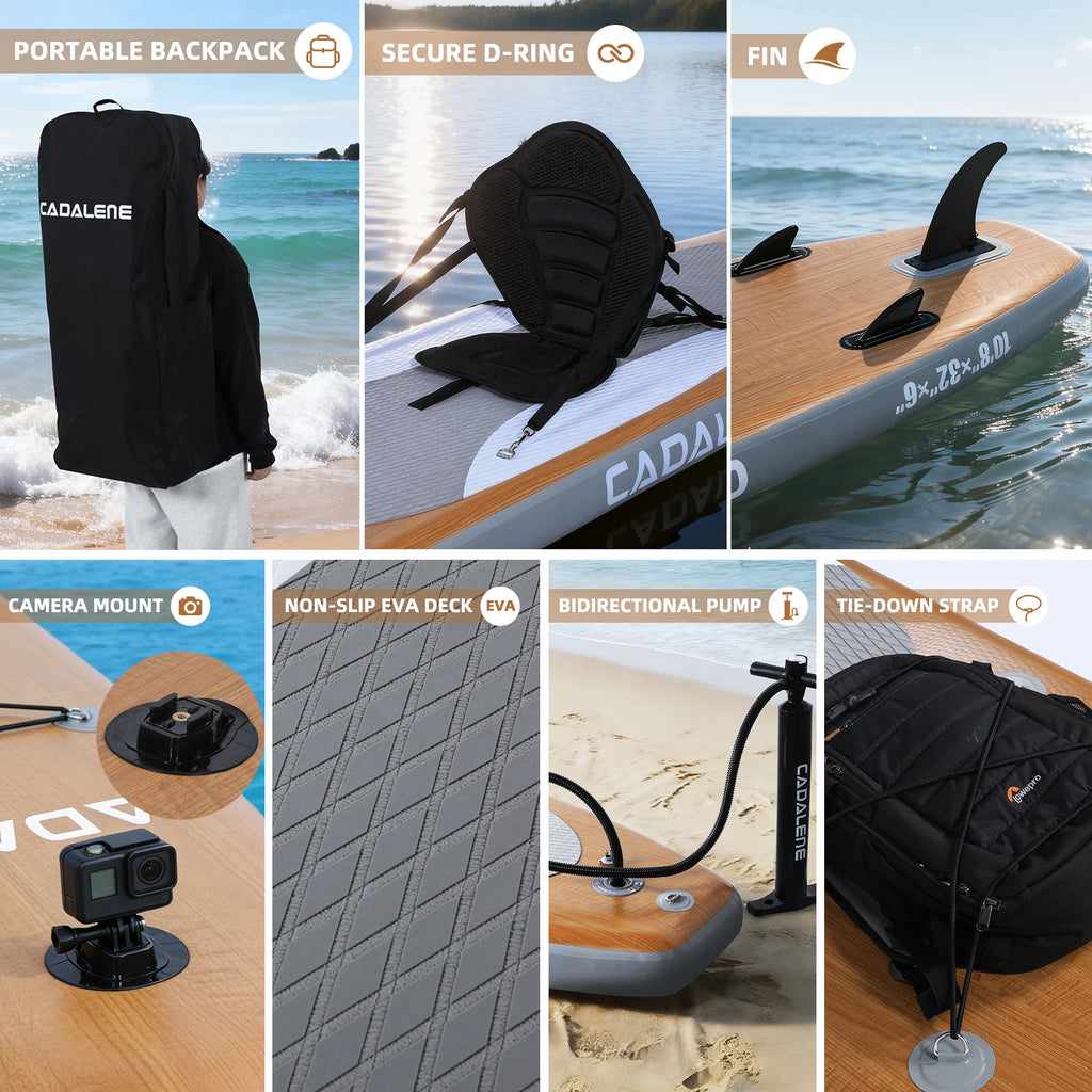 Inflatable Stand Up Paddle Board with Camera Mount & SUP Accessories, 10' 8"  Paddleboard for Adults Youth of All Skill Levels