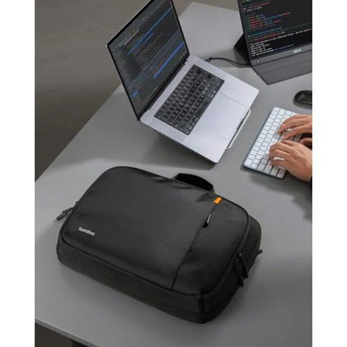 16-inch Dual Compartment Laptop Briefcase for 2 Laptops Business Protective Laptop Messenger Shoulder Bag for a Laptop+ a Porta