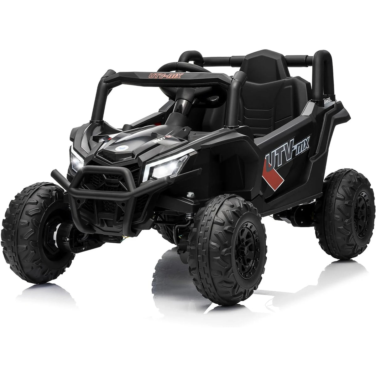 Bluetooth Music LED Lights Kids Ride On Car UTV Truck with Remote Control 4WD/2WD Switchable Electric Vehicle with Safety Belt