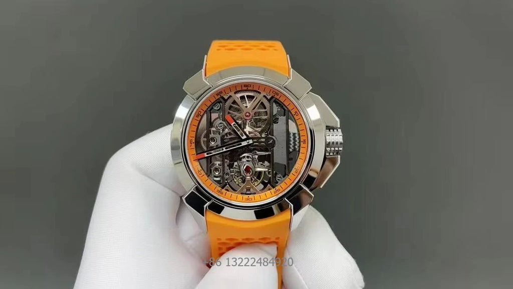 Luxury Sport Business Water Resistant Hollow Out Automatic Mechanical Watch with Luminous Dial