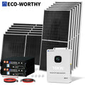 ECO-WORTHY 9.36KWH Off Grid Solar System Complete Kit for Home:12pcs 195W Solar Panels+10KW Inverter+2pcs 48V 100AH Battery