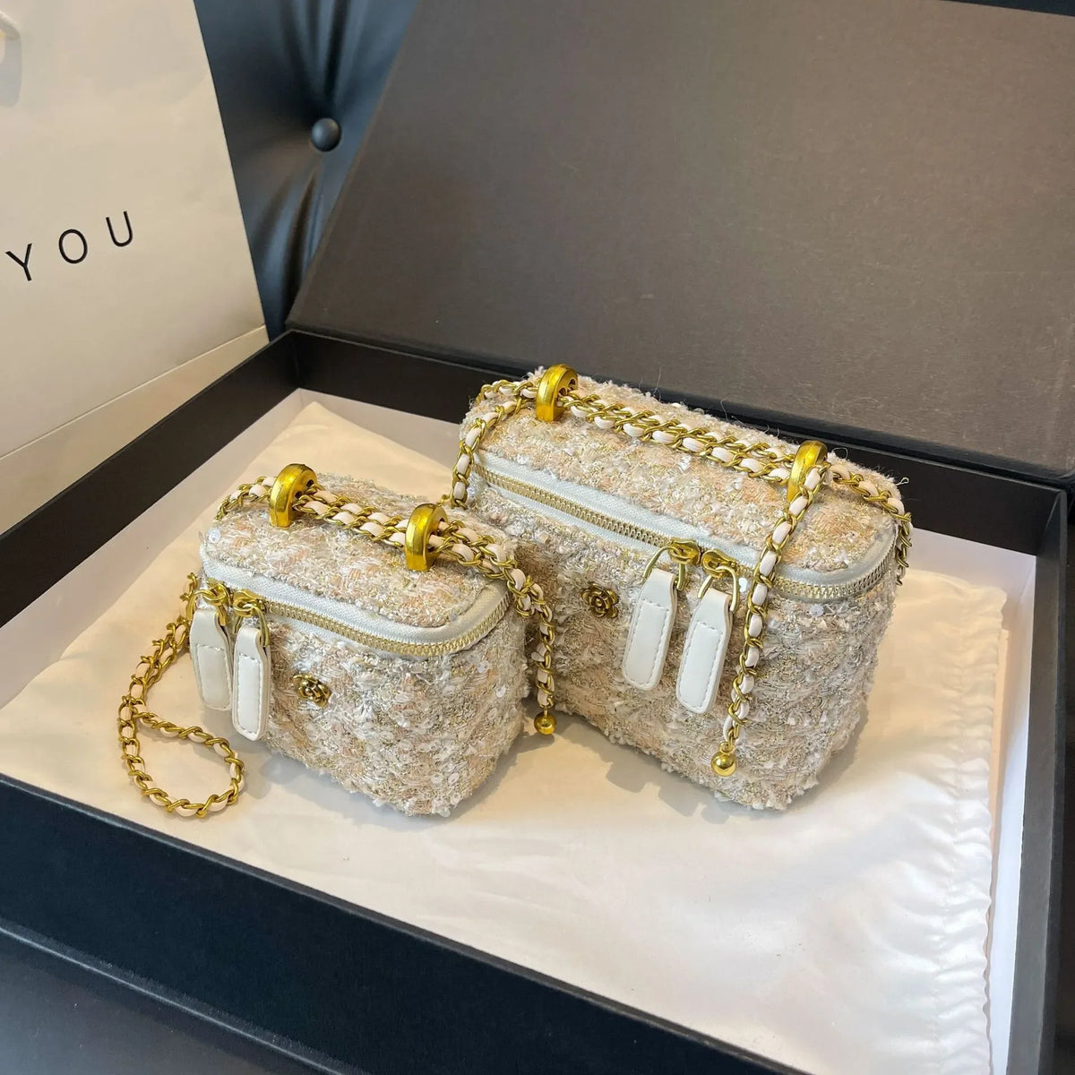 Designer Mini Shoulder Purse Lingerie Embroidery Line Small Square Female 2025 New Fashion Chain Crossbody Luxury Handbag Cosmet