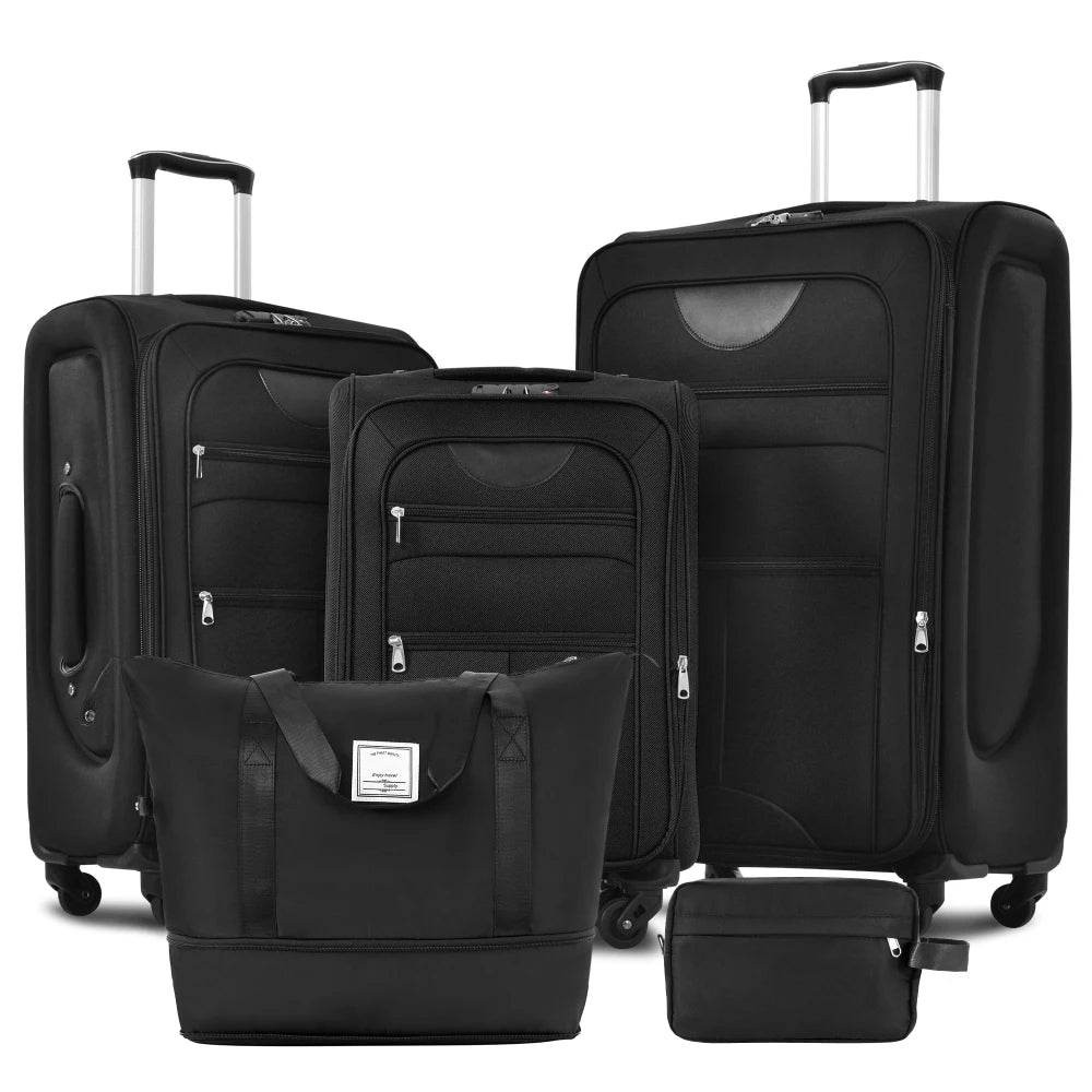 3 Piece Softside Expandable Luggage Set 22/26/30 Inch Duffel Bag Upright Spinner Wheels Lightweight Softshell Travel Luggage