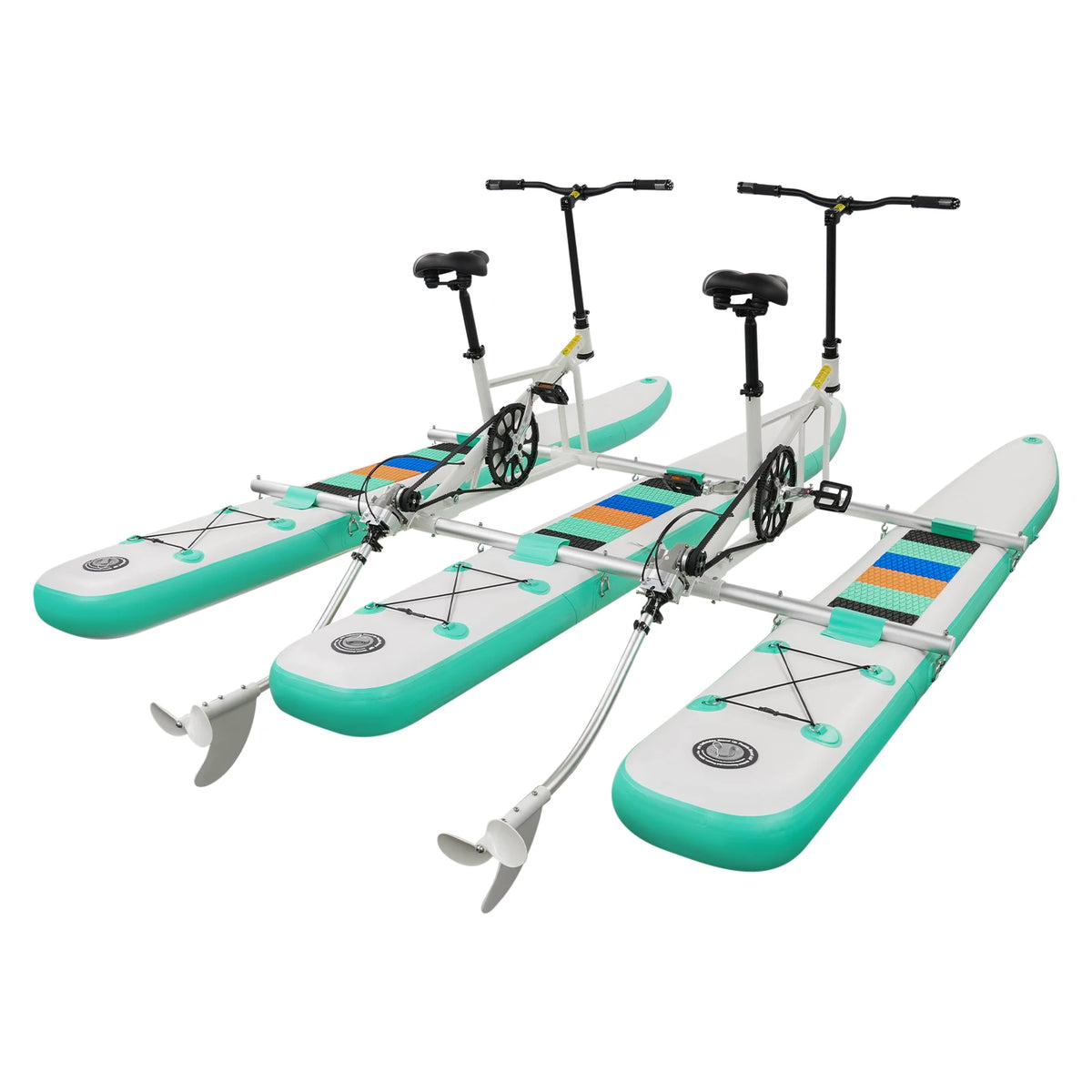 Pedal Water Bike, Inflatable Pedal Boat for Two with Aluminum Frame, Human Powered, 180kg Load, for Water Park Fishing Rental