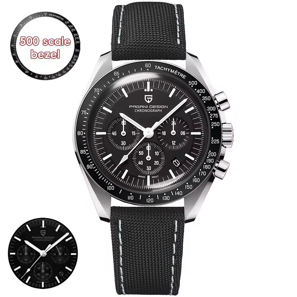 2026 New PAGANI DESIGN Moon Mens Watches Gold Luxury Quartz Chronograph Watch For Men AR Sapphire Waterproof Luminous Clock Gift