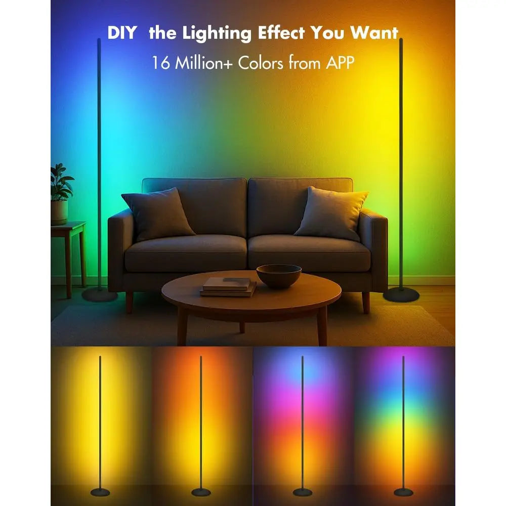 Vexinat loor Lamp - 2 Pack LED Lamp with App/Remote/Button Control, Smart LED loor Lamp with Music Sync and 16 Million Col, Colo