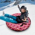 35.4 Inch Snow Tube Ox Cloth Heavy Duty Snow Sleds Inflatable Snow Tube Sled with Thickened Bottom Protable Winter Snow Sleddin