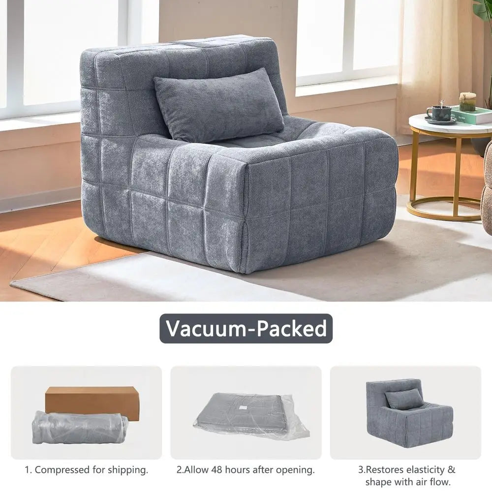 Small Couches for Living Room,Boneless Small Sectional Foam Couch with Cushion,Comfy Floor Modular Lounge Sofa for Modern Living