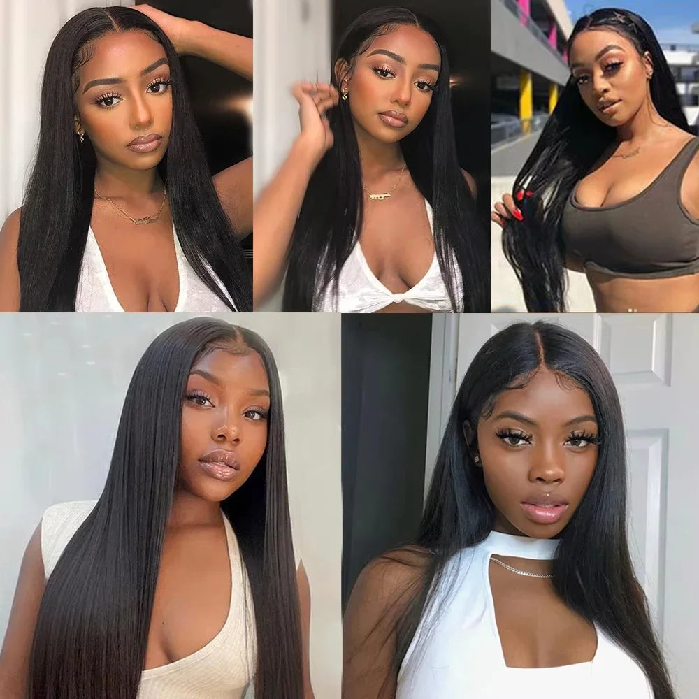 Remy Human Hair 30 40 Inch Raw Virgin Unprocessed Extensions Bone Straight Human Hair 1 3 4 Pcs Bundles Double Weft For Women