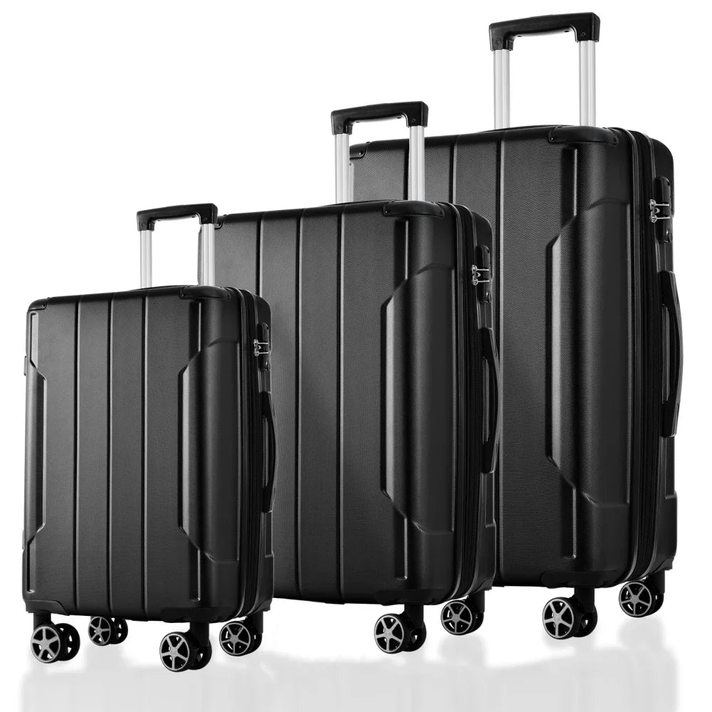 Luggage Sets 3 Piece, Expandable Hard shell ABS Suitcases with Double Spinner, Travel luggage Set with TSA Lock (20/24/28inch)