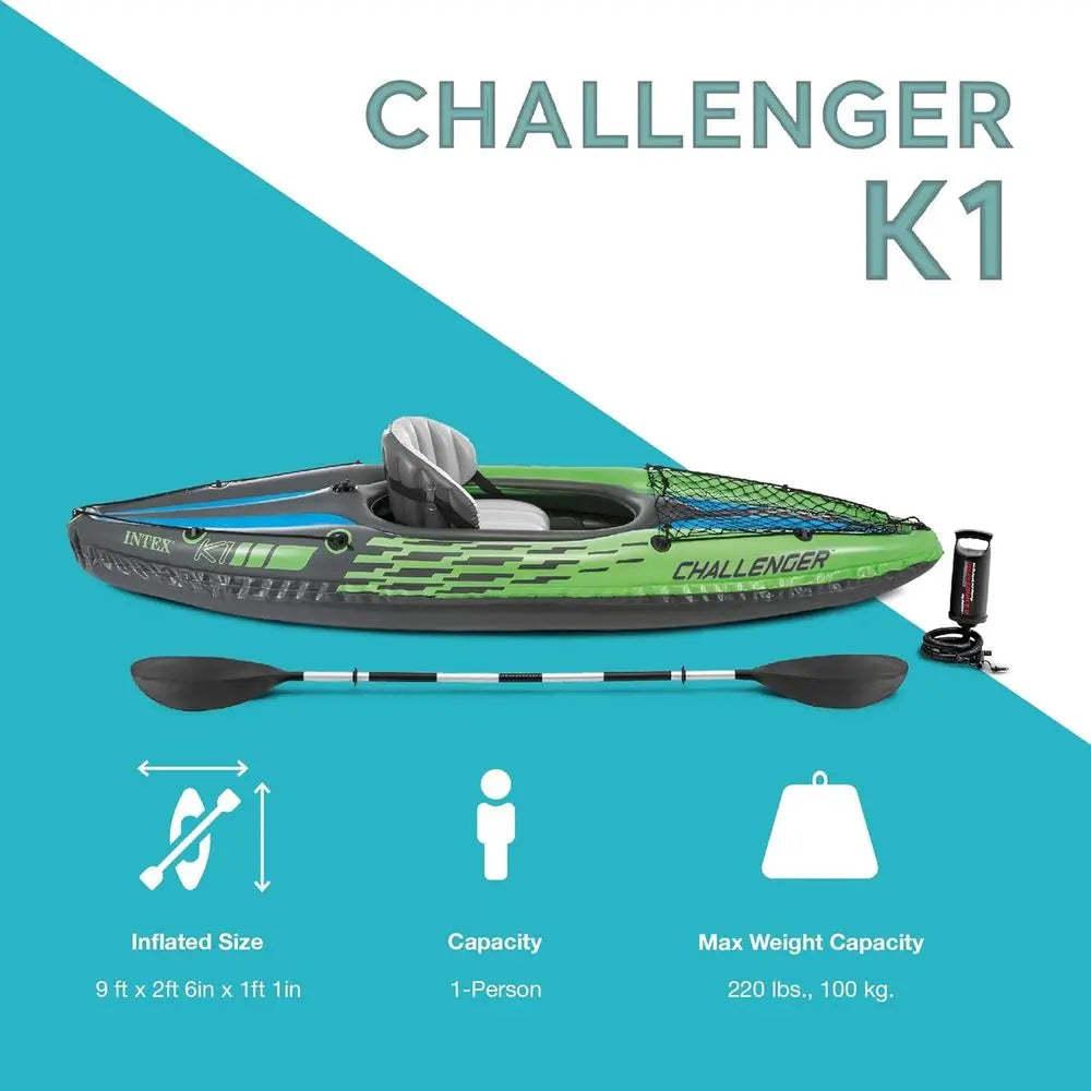 Inflatable Kayak Series: Deluxe 86in Kayak Paddles and High-Output Pump – SuperStrong PVC – Adjustable Seat with Backrest – Remo